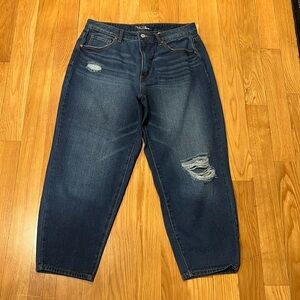 Time & Tru high rise cropped jeans size 12 .